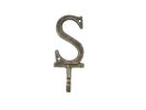 Rustic Gold Cast Iron Letter S Alphabet Wall Hook 6""