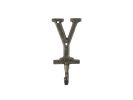 Rustic Gold Cast Iron Letter Y Alphabet Wall Hook 6""