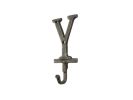 Rustic Gold Cast Iron Letter Y Alphabet Wall Hook 6""