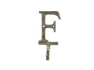 Rustic Gold Cast Iron Letter F Alphabet Wall Hook 6""