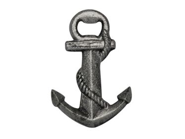 Rustic Silver Cast Iron Anchor Bottle Opener 5""