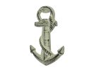 Whitewashed Cast Iron Anchor Bottle Opener 5""