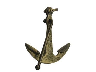 Rustic Gold Cast Iron Anchor Paperweight 5""