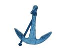 Rustic Light Blue Whitewashed Cast Iron Anchor Paperweight 5""