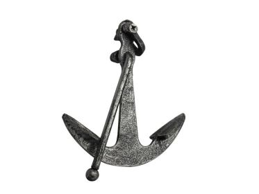 Rustic Silver Cast Iron Anchor Paperweight 5""