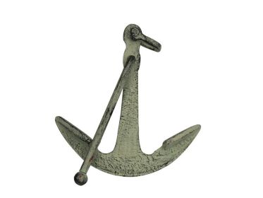 Whitewashed Cast Iron Anchor Paperweight 5""