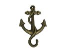 Rustic Gold Cast Iron Anchor Hook 5"