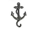Rustic Silver Cast Iron Anchor Hook 5"