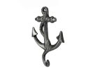 Rustic Silver Cast Iron Anchor Hook 5"