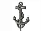 Rustic Silver Cast Iron Anchor Hook 7"