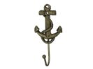 Rustic Gold Cast Iron Anchor Hook 7""
