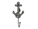 Rustic Silver Cast Iron Anchor Hook 7"