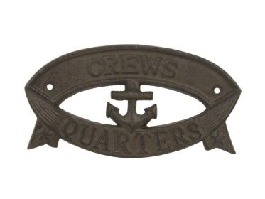 Cast Iron Crews Quarters Sign 8""