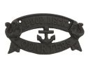 Rustic Black Cast Iron Poop Deck Quarters Sign 8""