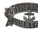 Antique Silver Cast Iron Poop Deck Quarters Sign 8"