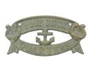 Seaworn Bronze Cast Iron Poop Deck Quarters Sign 8"