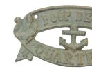 Seaworn Bronze Cast Iron Poop Deck Quarters Sign 8"