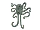 Antique Bronze Cast Iron Decorative Wall Mounted Octopus Hooks 6""