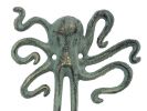 Antique Bronze Cast Iron Decorative Wall Mounted Octopus Hooks 6""