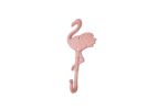 Rustic Pink Cast Iron Wall Mounted Decorative Metal Flamingo Hook 8""