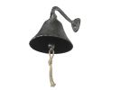 Rustic Silver Cast Iron Hanging Ship's Bell 6"