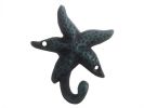 Seaworn Blue Cast Iron Starfish Hook 4"