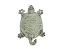 Whitewashed Cast Iron Turtle Key Hook 6"