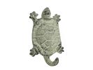 Whitewashed Cast Iron Turtle Key Hook 6"
