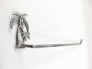 Rustic Silver Cast Iron Palm Tree Wall Mounted Paper Towel Holder 17""