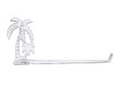 Whitewashed Cast Iron Palm Tree Wall Mounted Paper Towel Holder 17""