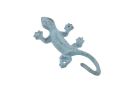 Rustic Light Blue Cast Iron Lizard Hook 6""
