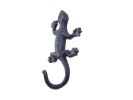 Rustic Dark Blue Cast Iron Lizard Hook 6""