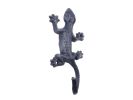 Rustic Dark Blue Cast Iron Lizard Hook 6""