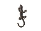 Rustic Copper Cast Iron Lizard Hook 6""