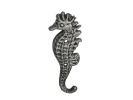 Rustic Silver Cast Iron Seahorse Hook 5"