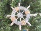 Rustic Decorative Ship Wheel With Starfish Christmas Tree Ornament 6""