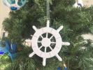 White Decorative Ship Wheel Christmas Tree Ornament 6"