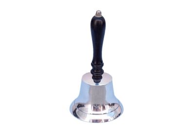 Chrome Handbell with Black Handle 8"