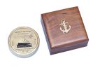 Solid Brass RMS Titanic Compass 4"" w/ Rosewood Box