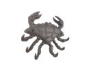 Cast Iron Decorative Crab with Six Metal Wall Hooks 7""