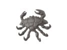 Cast Iron Decorative Crab with Six Metal Wall Hooks 7""