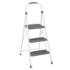 3 Step Premium Folding Stool, White Gray