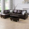 Brown Semi PU Synthetic Leather Sofa Living Room Sofa