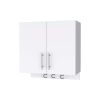Carmelita 2-Door 2-Shelf Wall Storage Cabinet with Hangers White