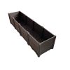 Rectangular Raised Garden Bed Kit Indoor Outdoor Plastic Planter Grow Box for Fresh Vegetables, Herbs, Flowers & Succulents, Brown, 61.41'' x 15.35''