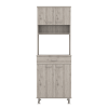 Santa Maria 1-Drawer 1-Shelf Area Pantry with Adjustable Metal Legs Light Grey