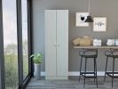 Multistorage Pantry abinet; Five Shelves; Double Door Cabinet -Pearl