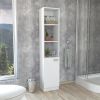 Malaga Linen Cabinet; Two Interior Shelves; Three External Shelves; Single Door -White