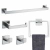 5 Pieces Bathroom Hardware Accessories Set Towel Bar Set Wall Mounted; Stainless Steel