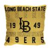 Cal St U Long B OFFICIAL NCAA "Stacked" Woven Pillow; 20" x 20"